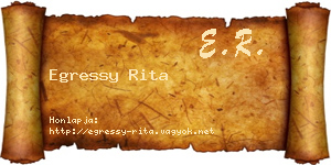 Egressy Rita névjegykártya