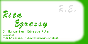 rita egressy business card